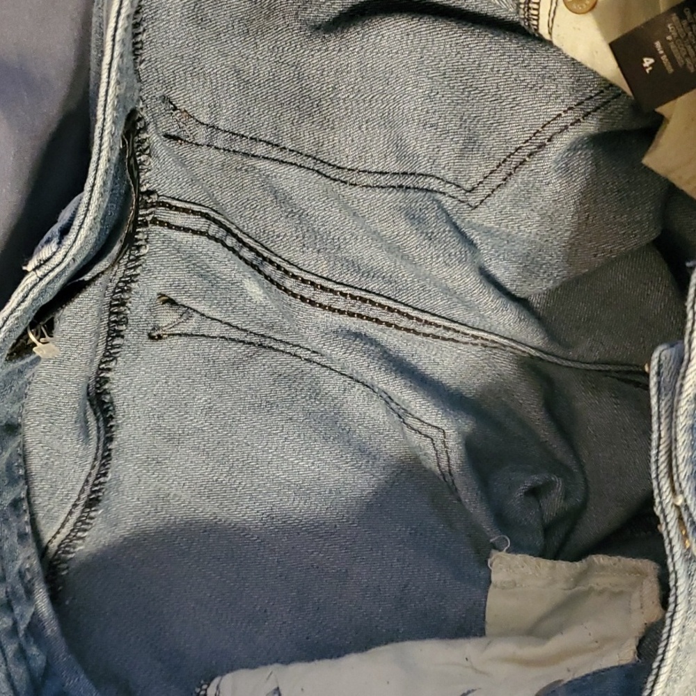 Express Jeans Womens Size 4 Long 4L Blue Legging zelda Ultra Low Rise Distressed - Picture 12 of 16